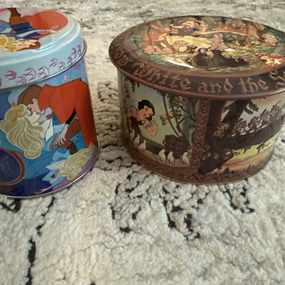 Vintage Disney Snow White & Seven Dwarfs & Sleeping Beauty Tins